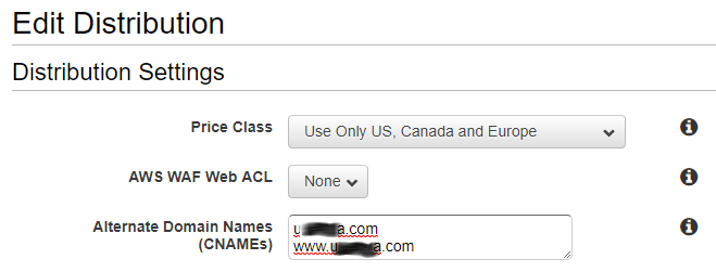 Add CloudFront CNAME