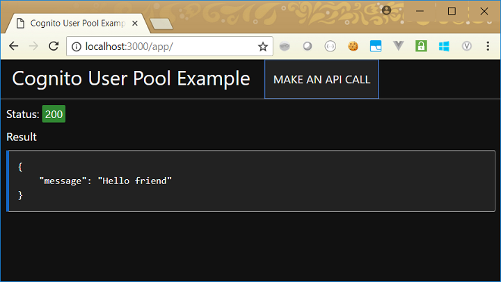 Successful API call