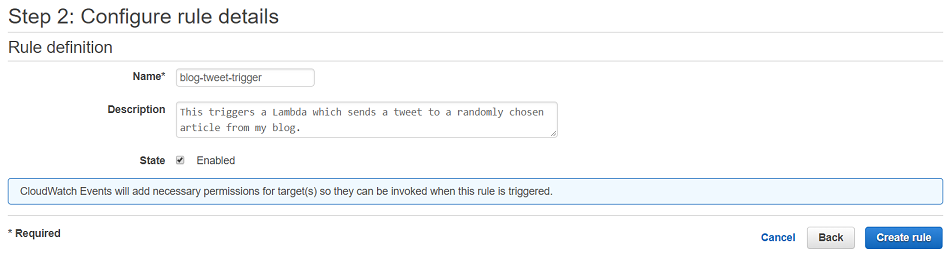 CloudWatch Rule