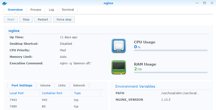 Nginx Container Detail