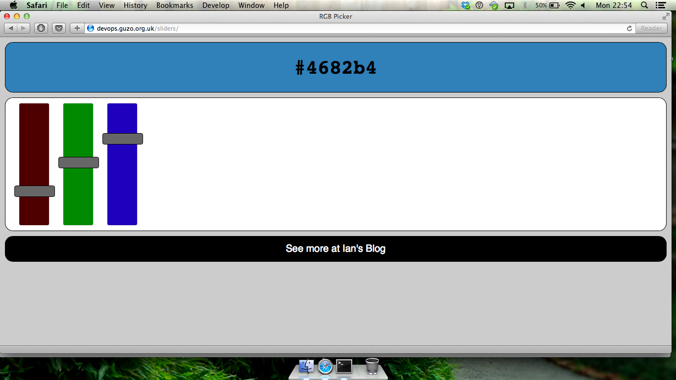 Sliders App in Browser