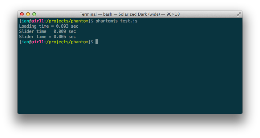 Running PhantomJS